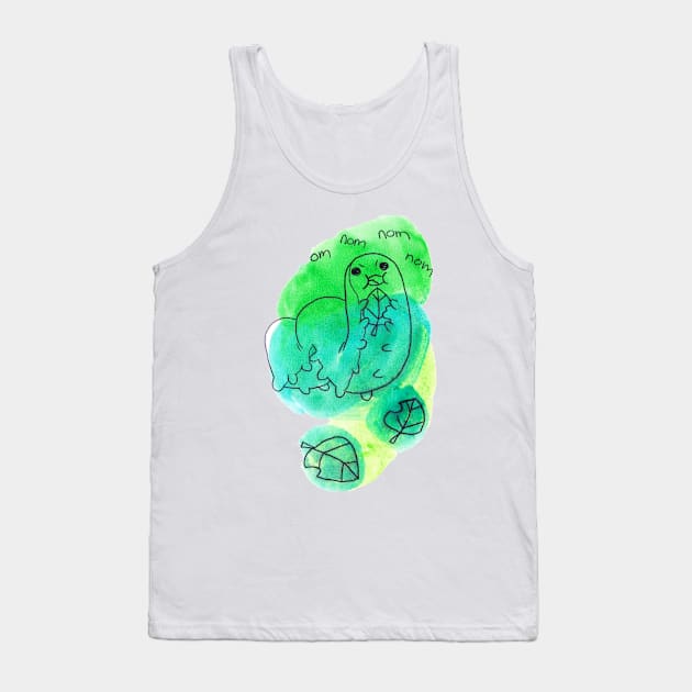 Om Nom Nom Hungry Watercolor Caterpillar Tank Top by saradaboru